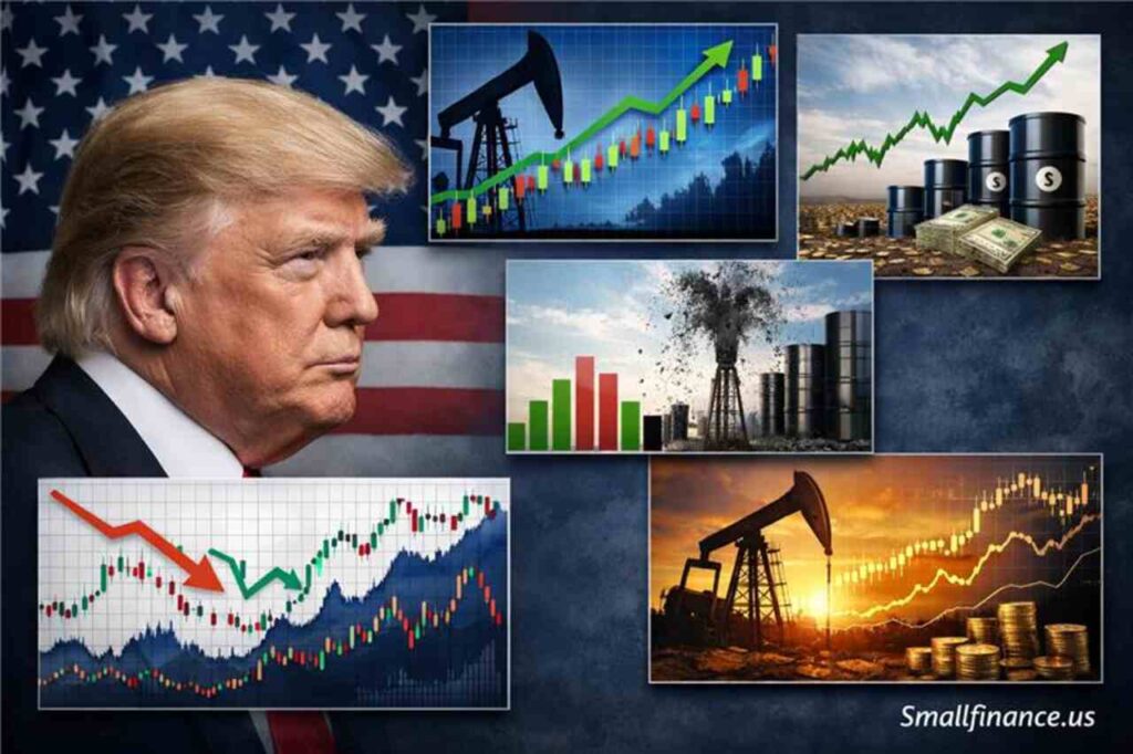 Trump and oil market charts correlation visualization