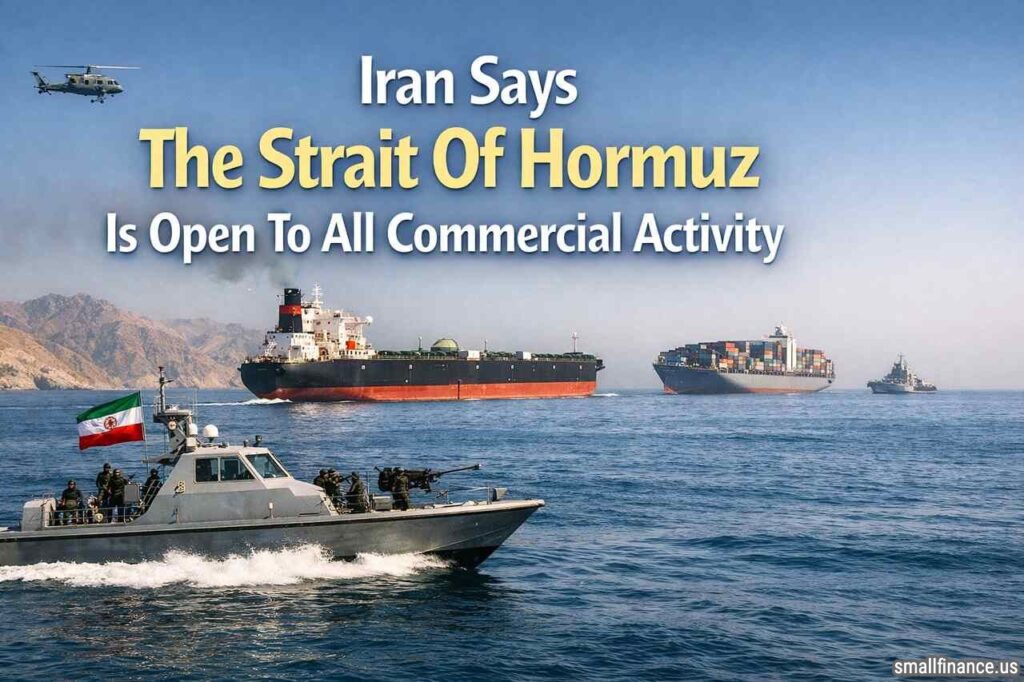 Commercial ships in the Strait of Hormuz after Iran says maritime traffic is open